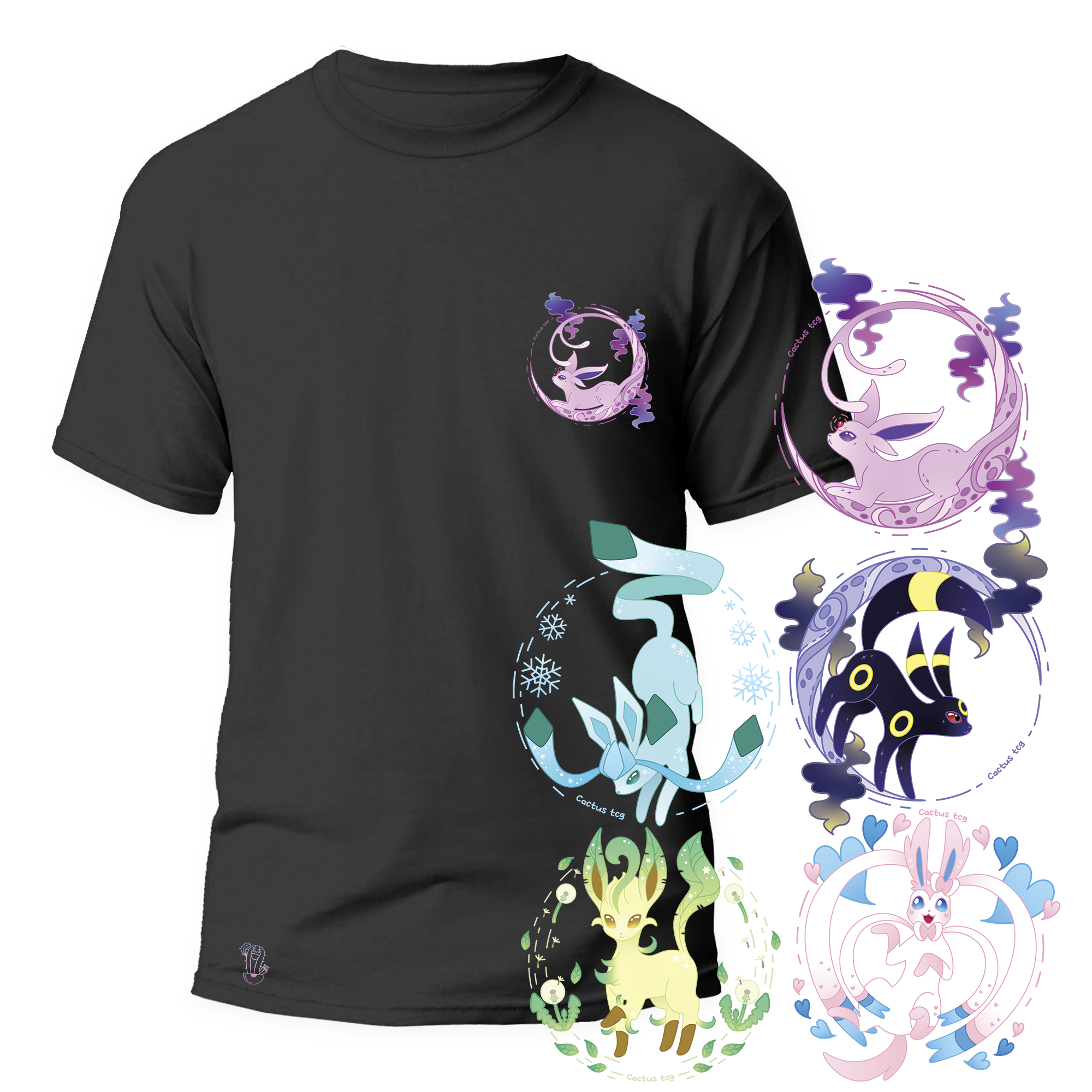 Cactus T-Shirt - Eeveelutions pt2 - Nero