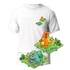 Cactus T-Shirt - Kanto Starters - Bianco