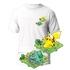 Cactus T-Shirt - Kanto Starters - Bianco