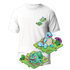 Cactus T-Shirt - Kanto Starters - Bianco